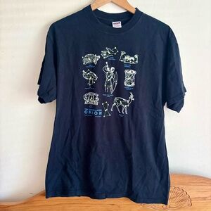 Vintage 2006 Anvil The Constellation Orion Black Cotton Crewneck Tee LARGE